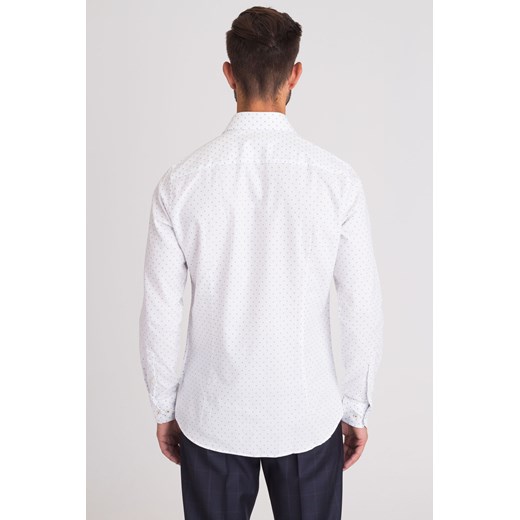 Koszula męska Joop! Collection bawełniana biała z klasycznym kołnierzykiem elegancka z długim rękawem 