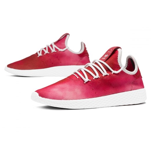 Buty sportowe damskie czerwone Adidas pharrell williams płaskie bez wzorów sznurowane na wiosnę 