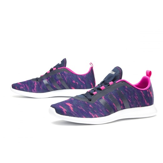Buty sportowe damskie Adidas dla biegaczy cloudfoam bez wzorów płaskie 