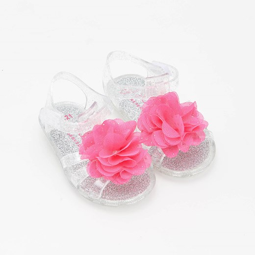 Sandały dziecięce Reserved różowe w kwiaty 