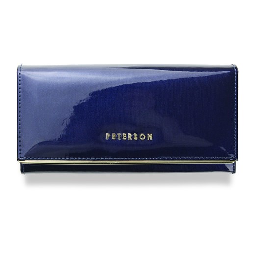Niebieski portfel damski Peterson casual bez wzorów 