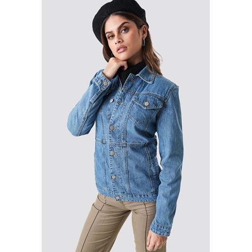 NA-KD Trend Jeansowa kurtka z wyraźnie zaznaczoną talią - Blue  Na-kd Trend 34 okazja NA-KD 