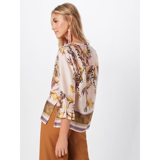 Bluzka damska Cream jesienna w abstrakcyjnym wzorze z wiskozy z okrągłym dekoltem z długimi rękawami 