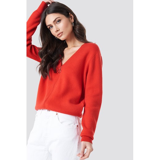 NA-KD Kardigan Solid Knitted - Red Na-kd  XX-Large 