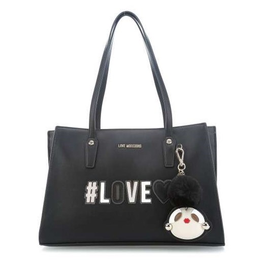 Shopper bag Love Moschino zdobiona w stylu młodzieżowym duża 