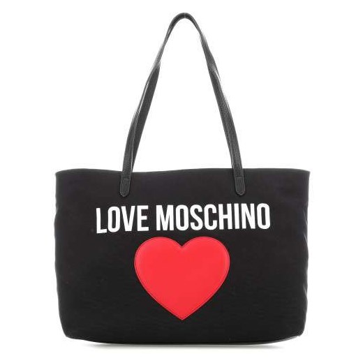 Shopper bag czarna Love Moschino młodzieżowa ze skóry duża 