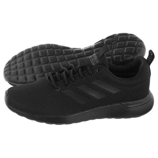 Buty sportowe męskie Adidas racer czarne z tworzywa sztucznego sznurowane 
