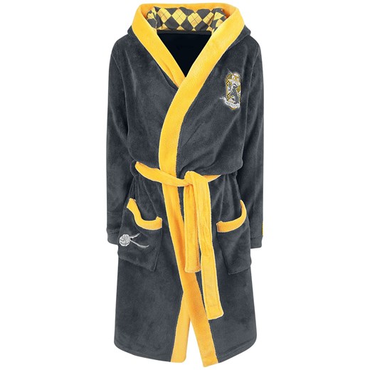 Harry Potter - Hufflepuff - Szlafrok - szary/żółty Harry Potter XXL-3XL wyprzedaż EMP