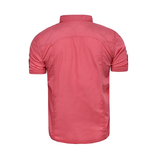 Wyprzedaż koszula męska z krótkim rąkawem 1161 - różowa