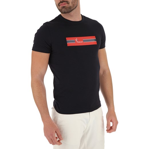 Moncler Koszulka dla Mężczyzn, granatowy niebieski, Bawełna, 2019, L M  Moncler L RAFFAELLO NETWORK