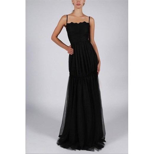 Soky&Soka sukienka czarna prosta na ramiączkach elegancka 