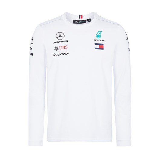 Koszulka męska Longsleeve biała Mercedes AMG Petronas F1 Team  Mercedes Amg Petronas F1 Team S gadzetyrajdowe.pl