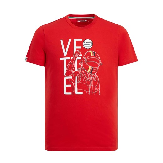 T-shirt męski czerwony Scuderia Ferrari F1 Team z krótkim rękawem 