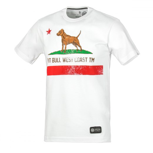 T-shirt męski Pit Bull West Coast z napisem z krótkimi rękawami 