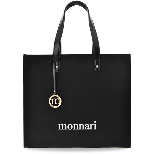 Shopper bag Monnari elegancka czarna duża ze skóry ekologicznej matowa 