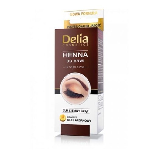 Delia Cosmetics Henna do brwi kremowa nr 3.0 Ciemny Brąz 2 ml Delia   Horex.pl promocja 