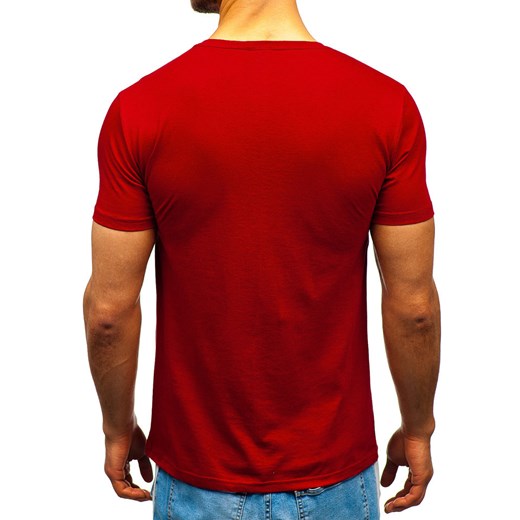 T-shirt męski z nadrukiem bordowy Bolf 181403 Denley  M wyprzedaż  