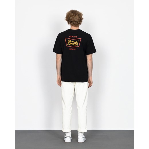 T-shirt męski czarny Brixton z krótkimi rękawami młodzieżowy bawełniany 