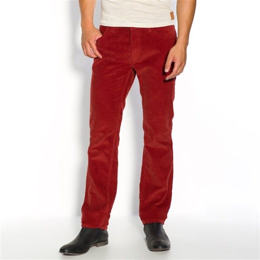 Spodnie z 5 kieszeniami, ze sztruksu la-redoute-pl czerwony bawełniane