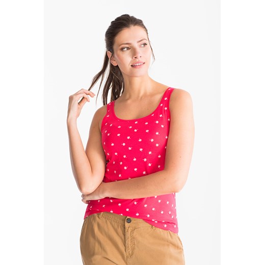 Różowa bluzka damska Yessica w abstrakcyjnym wzorze 