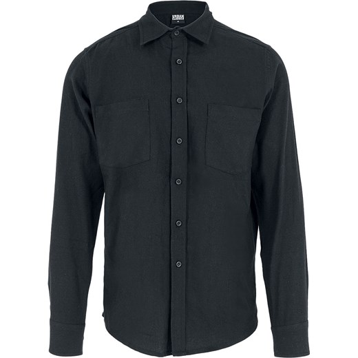 Urban Classics - Black Cotton Shirt - Koszula z długim rękawem - czarny