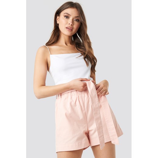 NA-KD Paper Bag Cotton Shorts - Pink