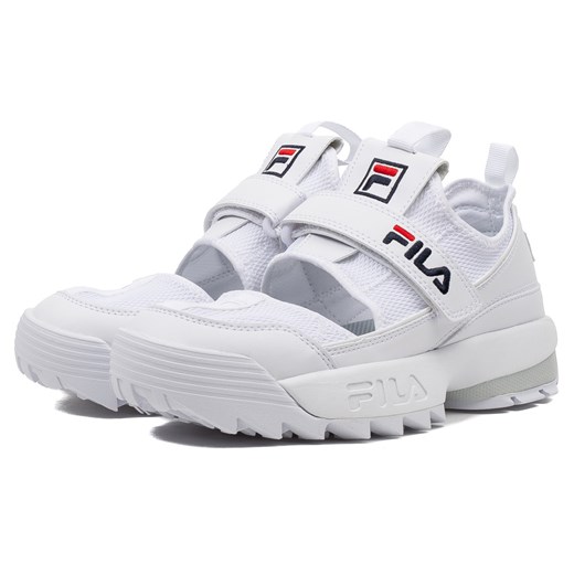 Sneakersy damskie białe Fila na platformie 