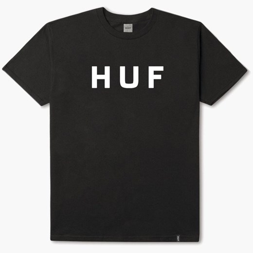T-shirt męski czarny Huf z krótkim rękawem 