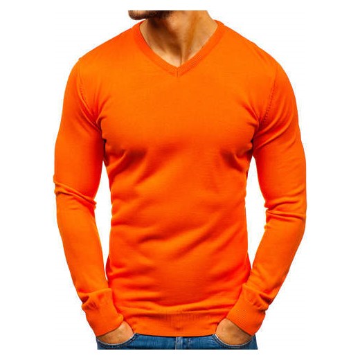 Sweter męski w serek pomarańczowy Denley 2200 Denley  M  promocja 
