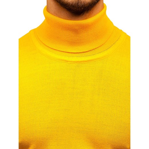 Sweter męski golf żółty Denley 2400 Denley  L wyprzedaż  