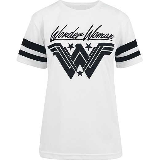 Biała bluzka damska Wonder Woman bawełniana z krótkimi rękawami 