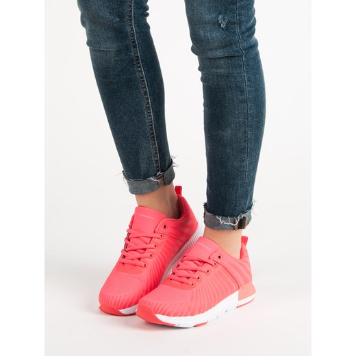 Buty sportowe damskie CzasNaButy różowe sznurowane bez wzorów 