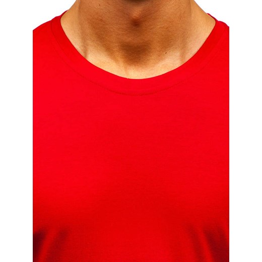 T-shirt męski bez nadruku czerwony Denley 2005  Denley 2XL promocja  