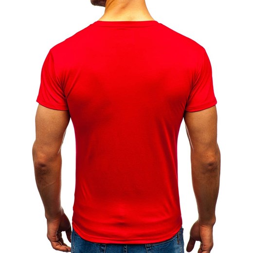 T-shirt męski bez nadruku czerwony Denley 2005  Denley L promocyjna cena  