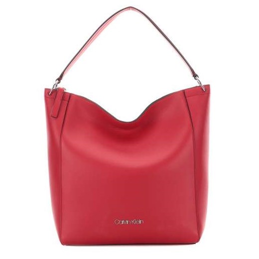 Shopper bag Calvin Klein bez dodatków czerwona wakacyjna 