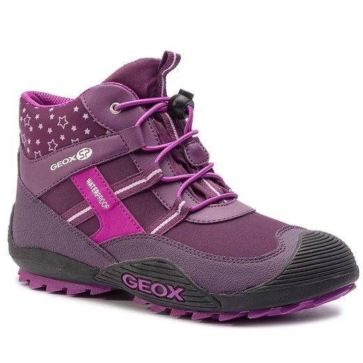 Buty zimowe dziecięce Geox różowe śniegowce bez wzorów 