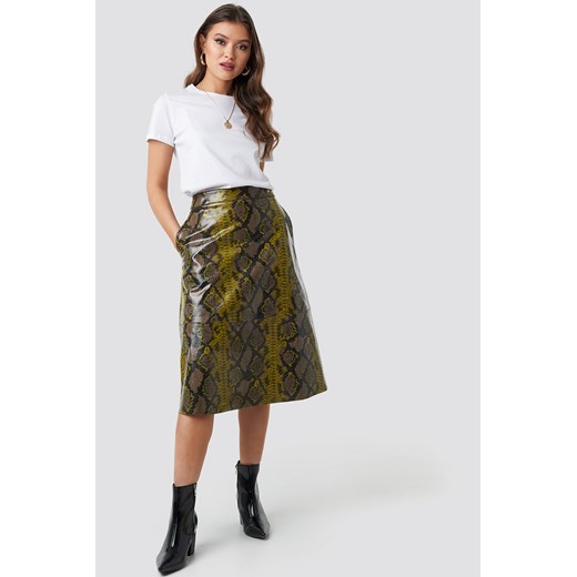 Spódnica Na-kd Trend wiosenna jeansowa