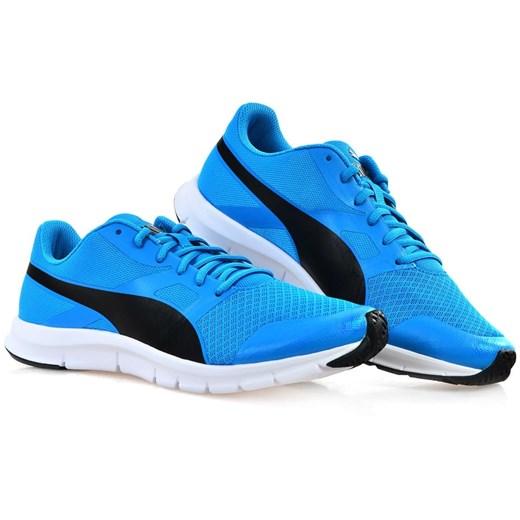 Buty sportowe damskie Puma dla biegaczy niebieskie wiązane na płaskiej podeszwie z tworzywa sztucznego 