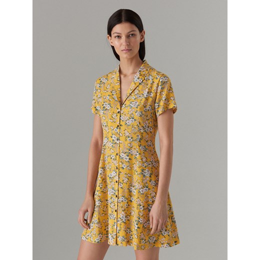 Mohito - Koszulowa sukienka we wzory - Żółty Mohito  36 
