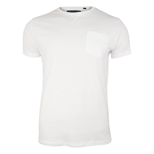 Biały T-Shirt (Koszulka) z Kieszonką, Bez Nadruku - Brave Soul, Męski, 100% Bawełna TSBRSSS19ARKHAMopticwhite ze sklepu JegoSzafa.pl w kategorii T-shirty męskie - zdjęcie 65546196