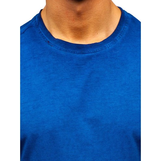 T-shirt męski Denley niebieski casual 