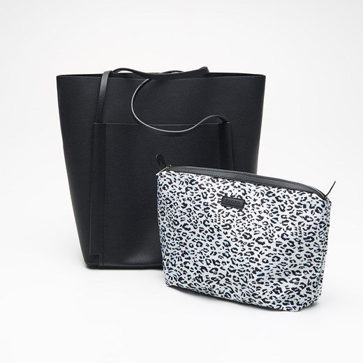 Shopper bag Cropp czarna elegancka bez dodatków 