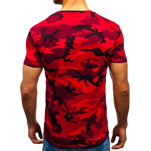 T-shirt męski moro-czerwony Denley S807 Denley  M wyprzedaż  