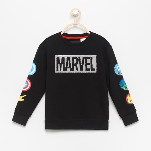 Reserved - Bluza z magicznymi cekinami Marvel - Czarny  Reserved 128 