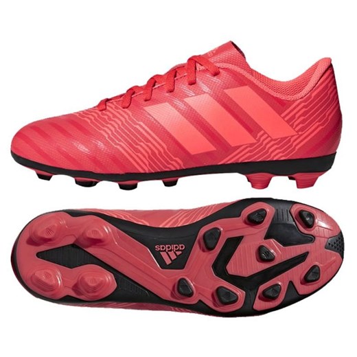 Buty sportowe dziecięce Adidas czerwone sznurowane skórzane 