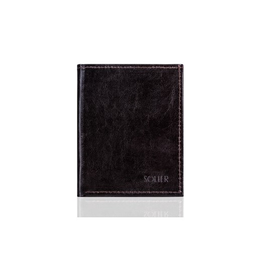 Brązowe skórzane portfel etui na paszport SOLIER SW07