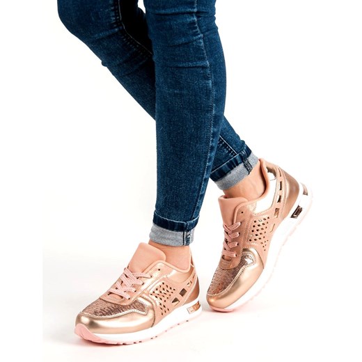 Buty sportowe damskie Butymodne w stylu młodzieżowym bez wzorów sznurowane płaskie 