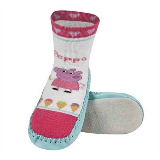 Kapcie PEPPA PIG dla dzieci ze skórzaną podeszwą różowe