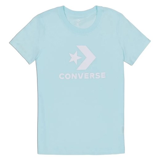 Bluzka damska Converse z okrągłym dekoltem niebieska z krótkim rękawem 