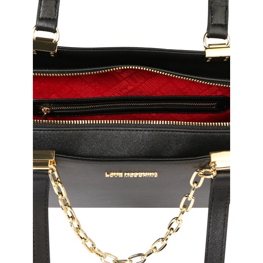 Shopper bag Love Moschino matowa elegancka czarna duża skórzana 